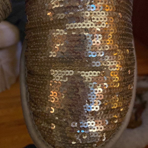 UGG Classic Gold Sequin Short Boots - Picture 13 of 14
